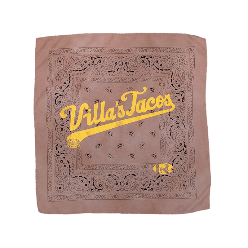 Rust hand-dyed Villa's Tacos bandana